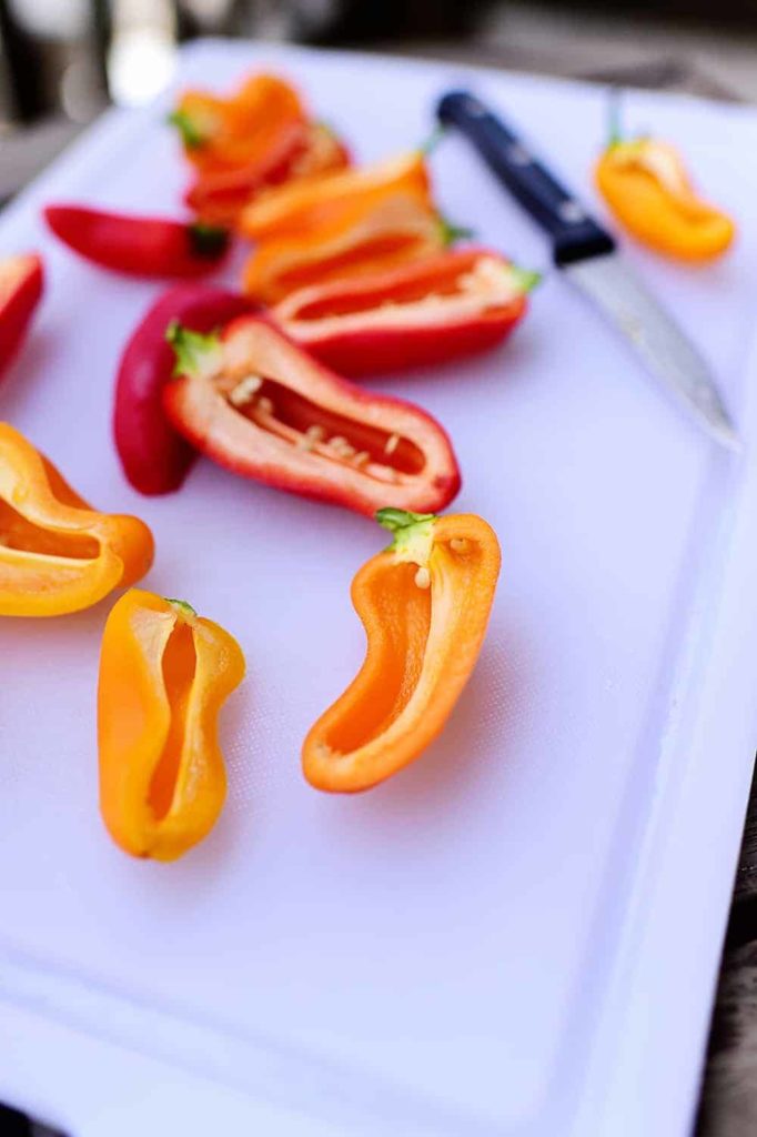 peppers sliced