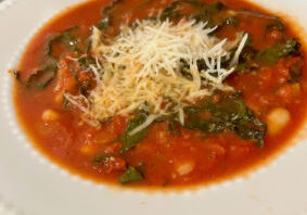 White Bean, Kale and Tomato Soup